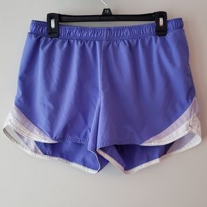 Purple athletic shorts